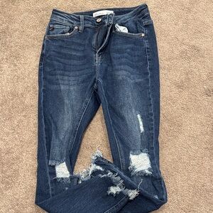 Stylish Distressed Blue Jeans